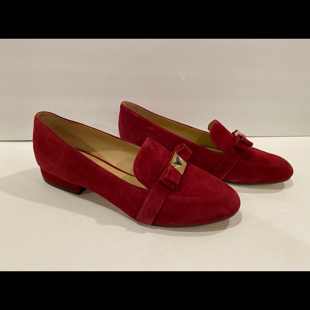 Michael Kors Caroline loafers suede maroon 7 - Picture 2 of 12